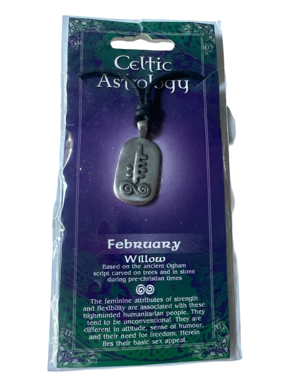 Celtic February Willow Pendant Necklace